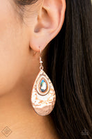 Paparazzi - Tranquil Trove - Rose Gold Earrings New Arrivals-Lovelee's Treasures-earrings,fashion fix earrings,iridescent,jewelry,new arrivals 4/22/21,rose gold,teardrop