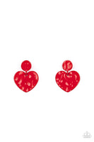 Just a Little Crush - Red Earrings