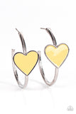 Kiss Up - Yellow Earrings COMING SOON Pre-Order-Lovelee's Treasures-coming soon Pre-Order,earrings,hoop,hoops,jewelry,standard post fitting