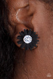 Sunshiny DAIS-y - Black Earrings