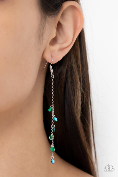 Extended Eloquence - Green Earrings