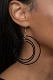 Colorfully Circulating - Black Earrings
