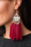 Plume Paradise - Red Earrings