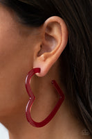 Heart-Throbbing Twinkle - Red Earrings