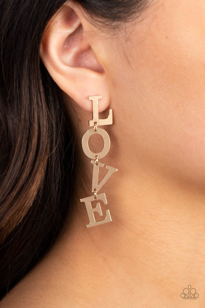 L-O-V-E - Gold  Earrings