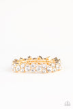 Here Comes The BRIBE.    Bracelets-Lovelee's Treasures-bracelets,gold,jewelery,stretchy band,white rhinestones