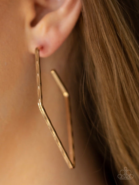 Geo Grunge  Earrings-Lovelee's Treasures -Earrings,gold,jewelry,post back
