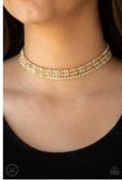Full Reign     Necklaces-Lovelee's Treasures-choker,gold,jewelry,necklaces,rhinestones
