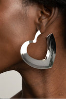 Heart-Racing Radiance - Silver Earrings