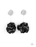 Fragile Floral       Earrings-Lovelee's Treasures-black,Earrings,floral,pedals,silver