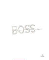 Paparazzi Hair Accessories ~ Yas Boss! - White-Lovelee's Treasures-boss,hair accessories,hair pin,white
