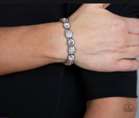 PAPARAZZI TAKE A MOMENT TO REFLECT - PINK Bracelets-Lovelee's Treasures-bracelets,Jewelry,pink,stretchy band