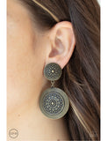 Magnificent Medallions-Brass Earrings-Lovelee's Treasures -brass,clip on,earrings,jewelry