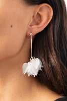 Suspended in time Earrings-Lovelee's Treasures -acrylic,earrings,white,white rhinestone