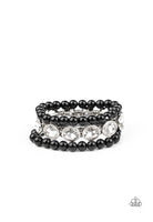 Flawlessly Flattering - Black Bracelets New Arrivals-Lovelee's Treasures-black,bracelets,jewelry,new arrivals 5/24/21,stackable,stretchy band