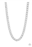 Paparazzi ~ Omega - Silver  Necklace Men-Lovelee's Treasures-jewelry,men,necklaces,paparazzi,silver