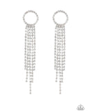 Endless Sheen - White  Earrings-Lovelee's Treasures-bling,earrings,jewelry,white