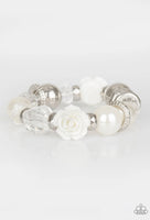 Here I Am - White  Bracelets-Lovelee's Treasures-bracelets,jewelry,stretchy band,white