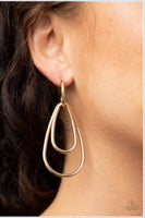 Droppin Drama Earrings-Lovelee's Treasures -3/4" in diameter,abstract,earrings,gold,hoops,jewelery,standard post fitting,teardrop