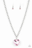 Flirtatiously Flashy Pink Necklaces-Lovelee's Treasures-heart,jewelry,necklaces,pink