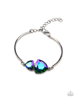 Paparazzi - Deep Space Shimmer - Multi        Bracelets-Lovelee's Treasures -bracelets,gunmetal bars,iridescent stones,jewelry,multi