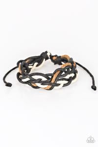 Mountain Quest - black  Men Bracelets-Lovelee's Treasures-black,bracelets,jewelry,men,twine weave