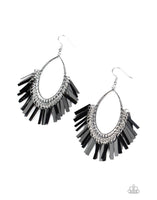 Fine-Tuned Machine - Black Earrings-Lovelee's Treasures-black,earrings,jewelry,metallic,standard fishhook fitting