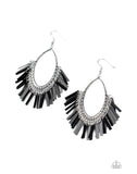 Fine-Tuned Machine - Black Earrings-Lovelee's Treasures-black,earrings,jewelry,metallic,standard fishhook fitting