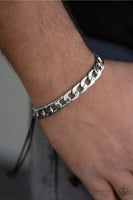 Paparazzi ~ Score - Silver  Bracelets Men-Lovelee's Treasures-bracelets,jewelry,men,paparazzi,silver