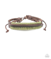 Rugged Roper Men Bracelets-Lovelee's Treasures-adjustable knot closure,bracelets,green,leather,Men