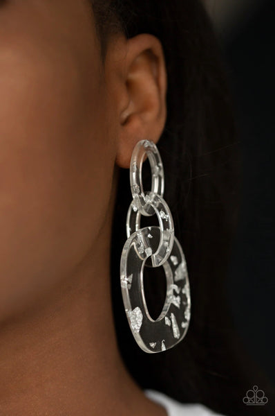 Confetti Congo - White Earrings