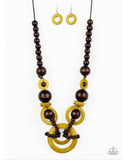 Boardwalk Party Yellow Necklaces-Lovelee's Treasures-jewelery,necklaces,wooden,yellow