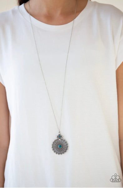 Walk On The WILDFLOWER Side - Blue Necklaces