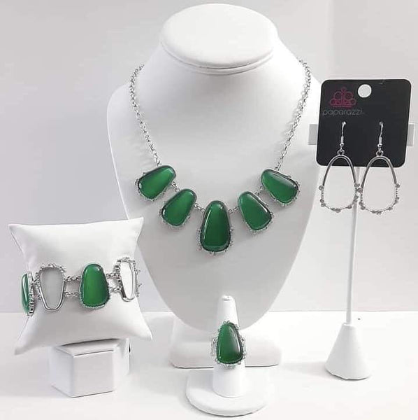 The Glimpses of Malibu  Fashion Fix March 2021-Lovelee's Treasures-4 piece set,complete trend blend,green,jewelery