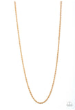 Paparazzi The Go-To Guy - Gold - Rope Chain Necklaces Men-Lovelee's Treasures-gold,jewelry,men,necklaces,rope chain