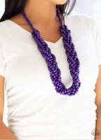 Tahiti Tropic  Necklaces-Lovelee's Treasures-jewelery,necklaces,purple,wooden beads